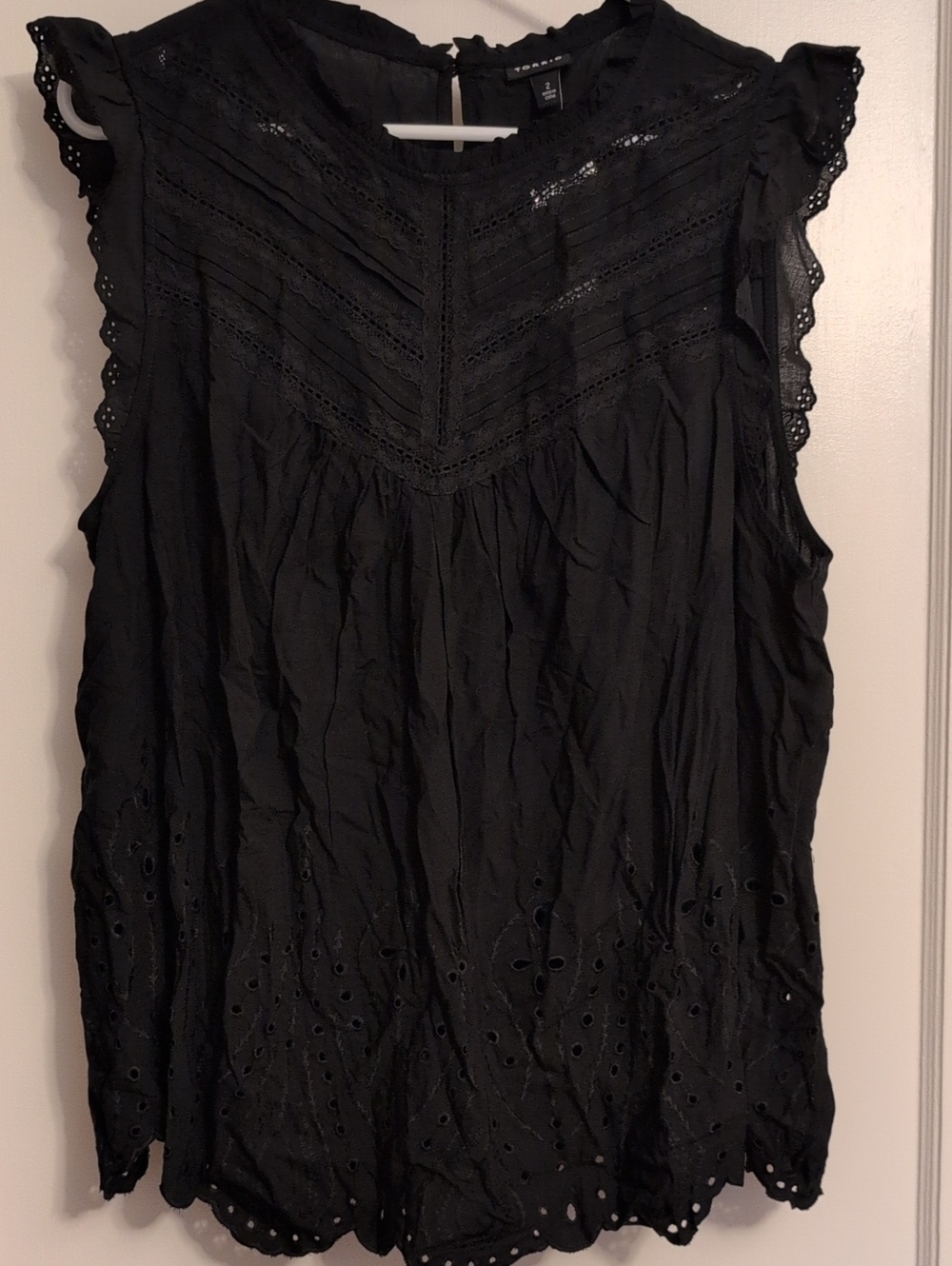 torrid Black Eyelet Lace-Trim Sleeveless Camisole